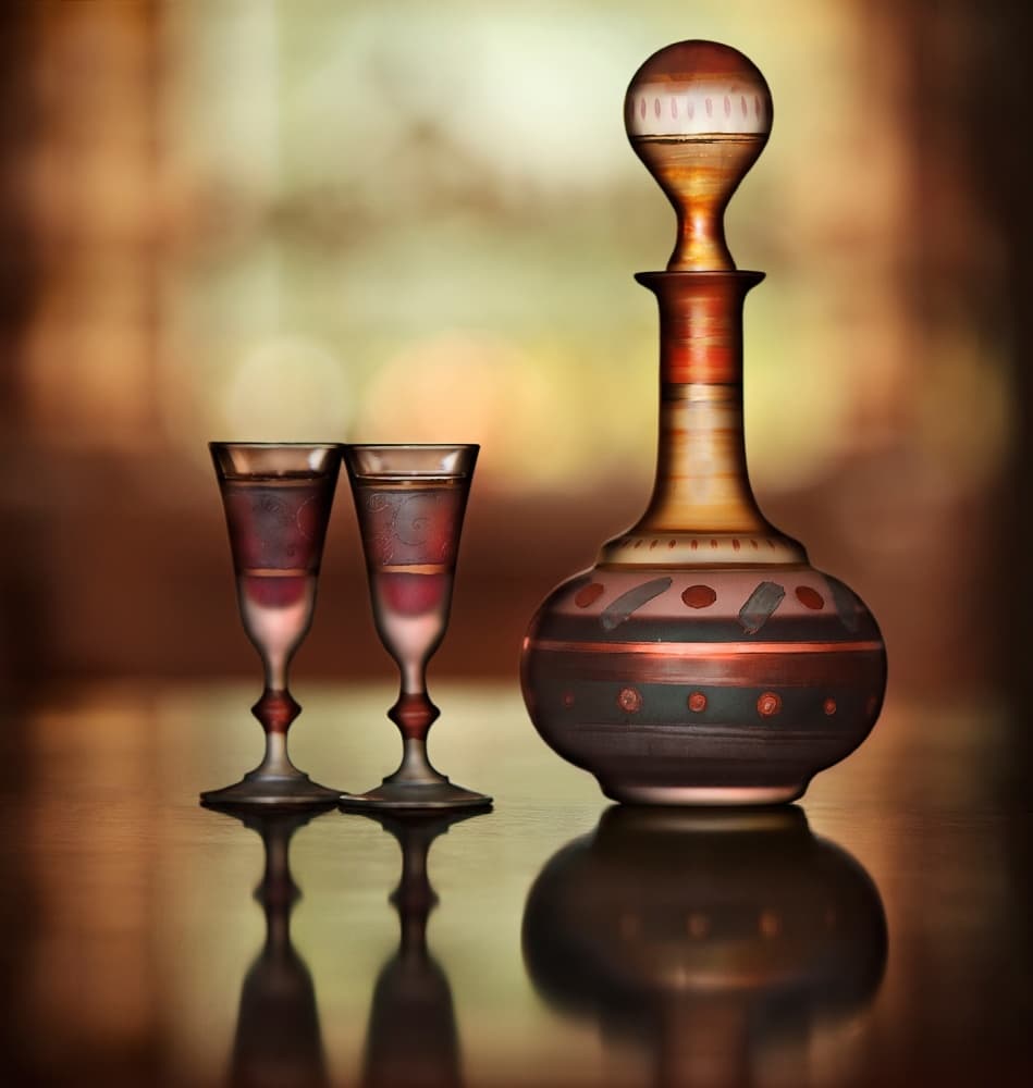 Elegant Decanter and Glasses by Bragi Ingibergsson - BRIN — canvas wall art