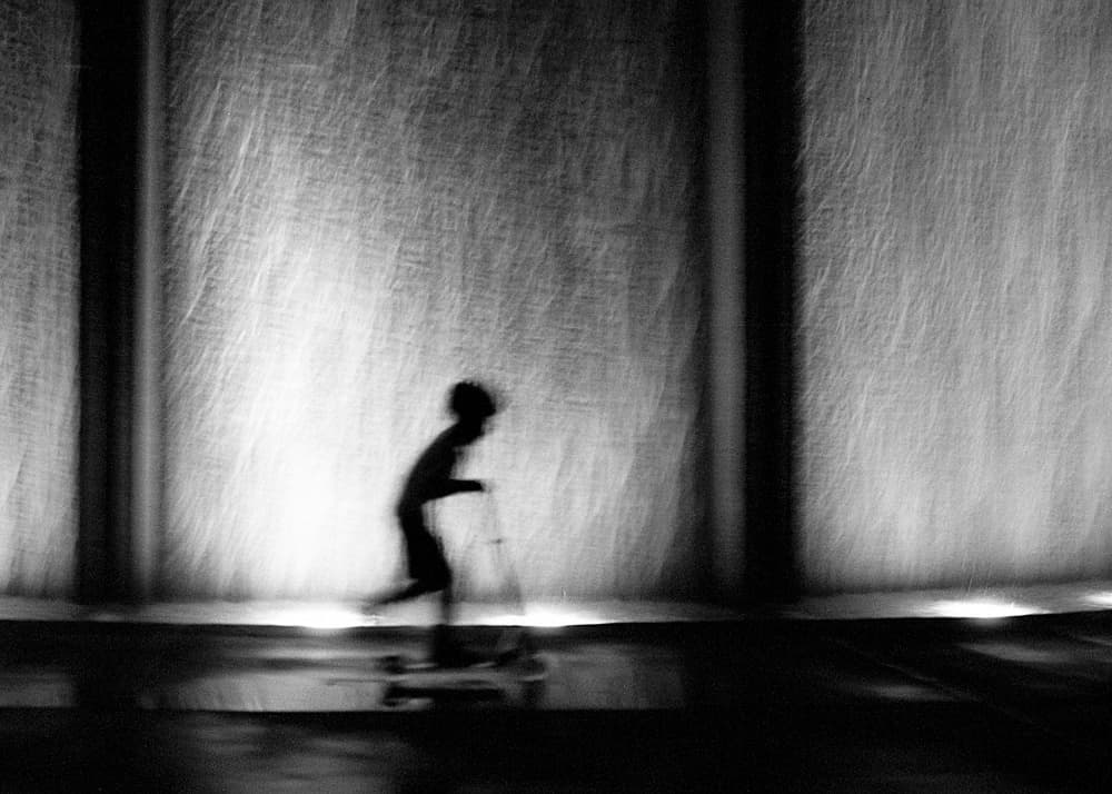 Skateboarding Child Silhouette by Michael Burlak — canvas wall art