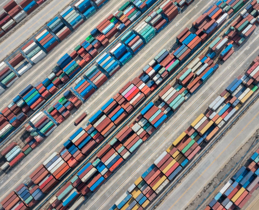Colorful Container Yard by Irene Wu — canvas wall art