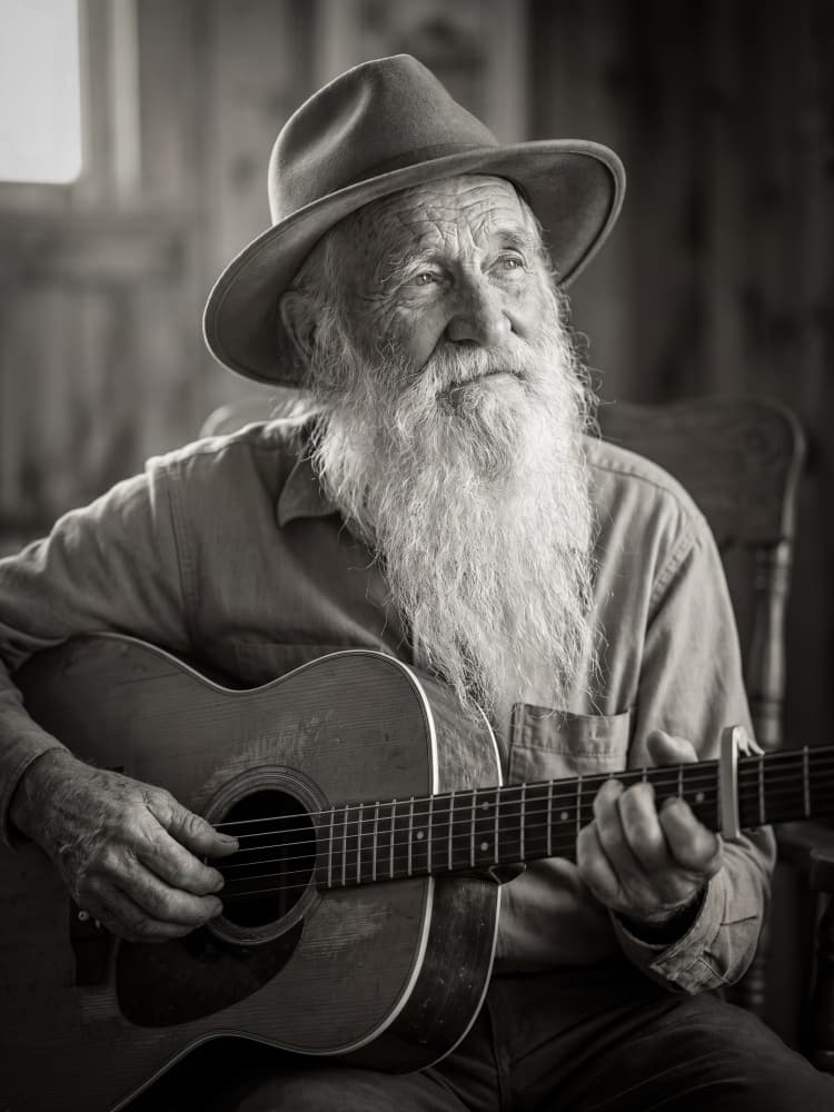 Wise Man Playing Guitar by Andreas Magnusson — canvas wall art
