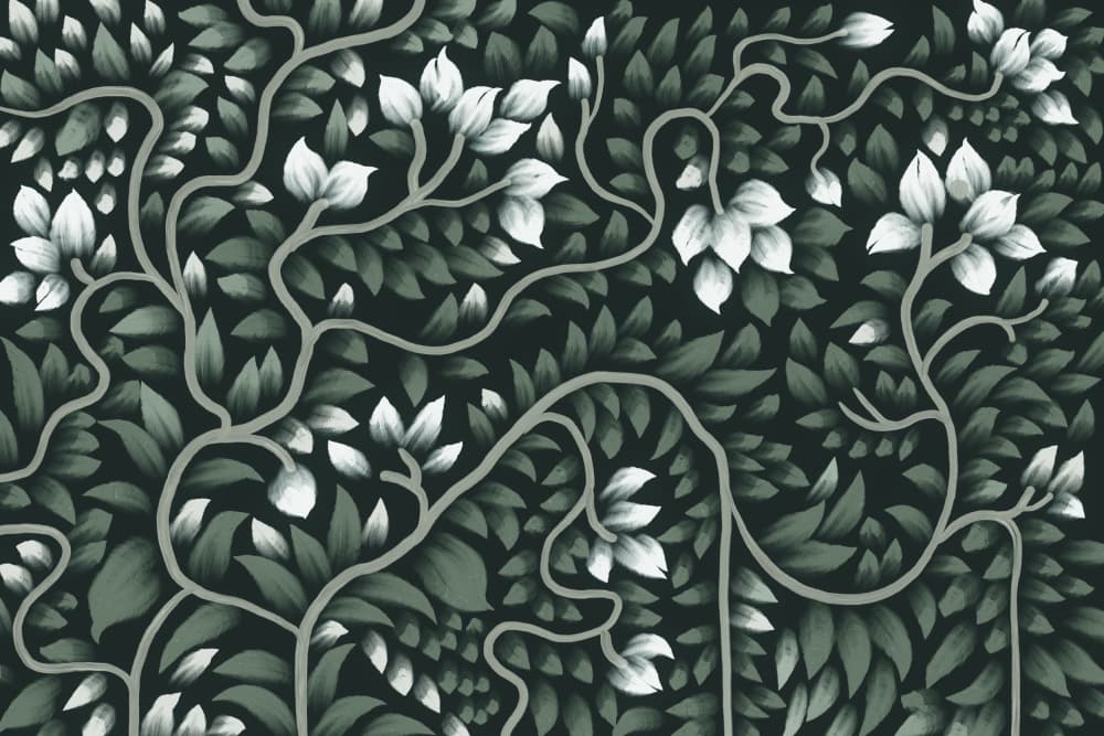 Dark Botanical Bloom by Josie George — canvas wall art