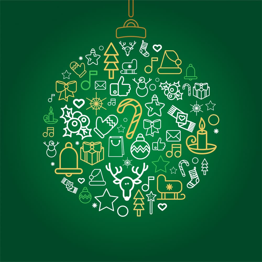 Festive Ornament Icons by Marika Barsrsind β canvas wall art