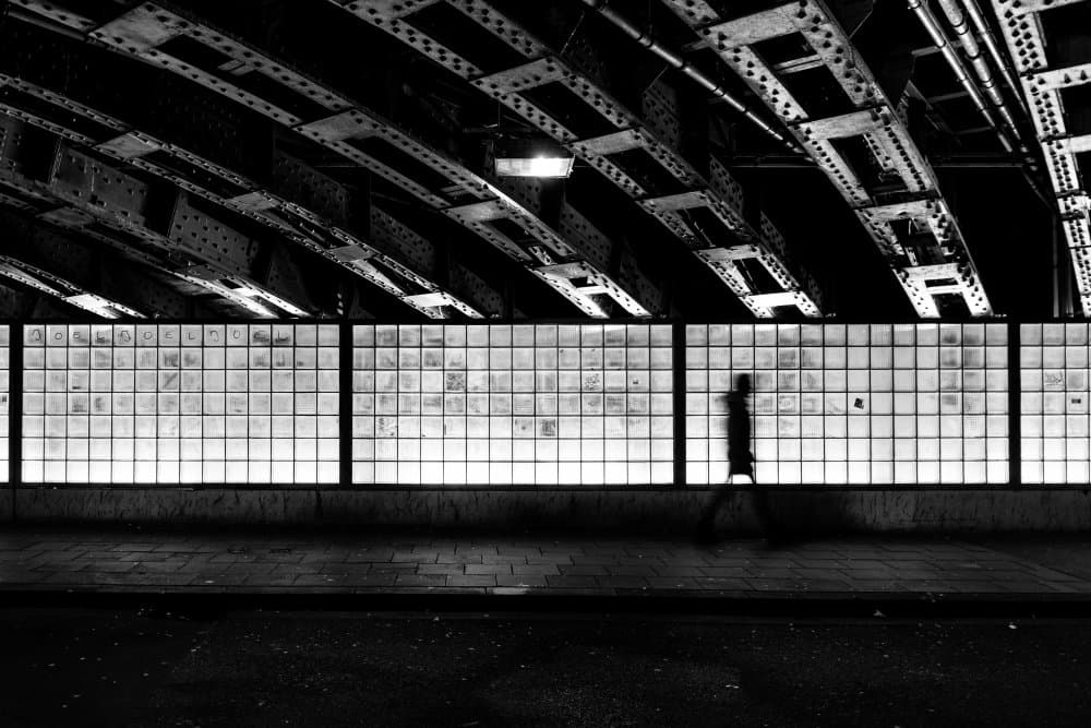 Urban Silhouette Walk by Adam Dauria ☂ — canvas wall art
