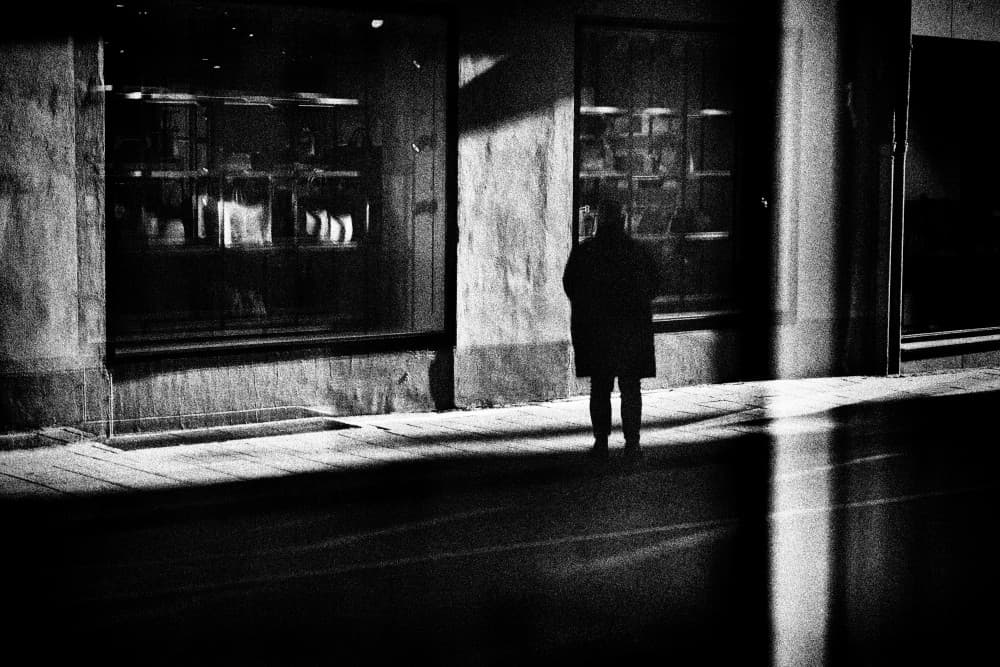Lonely Man City Window by Vincenzo Pascale — canvas wall art