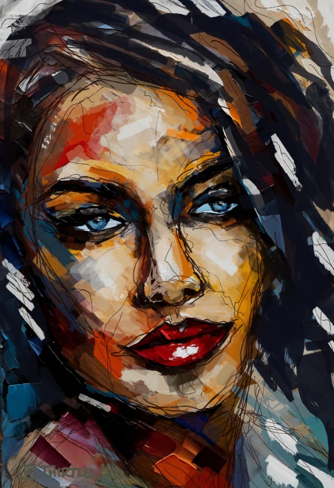 Intense Gaze Woman by Robert Thirtle — canvas wall art
