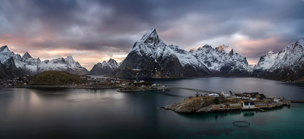 Winter Fjord Village by Wojciech Kruczynski — canvas wall art