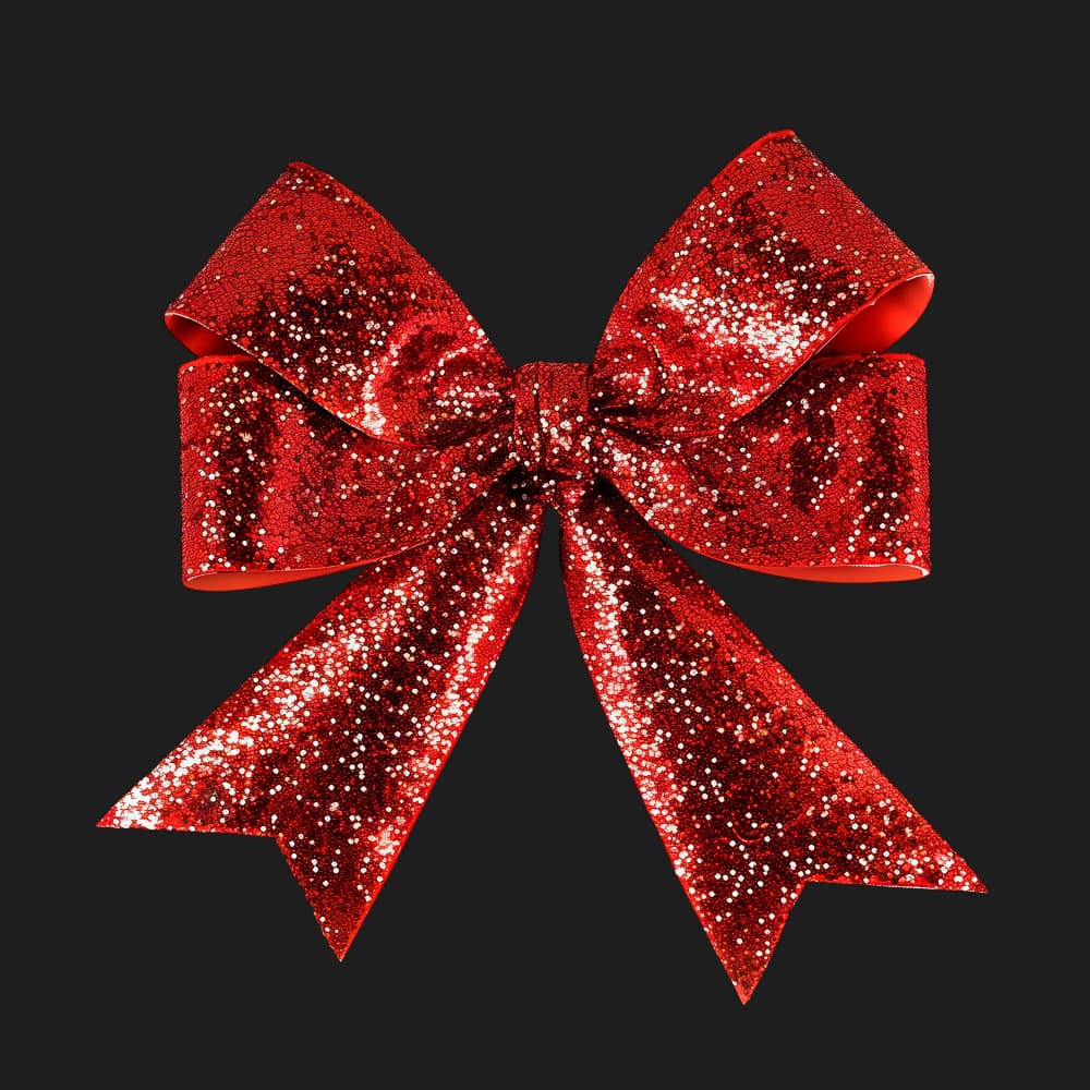 Red Glitter Bow by Marika Barsrsind β canvas wall art