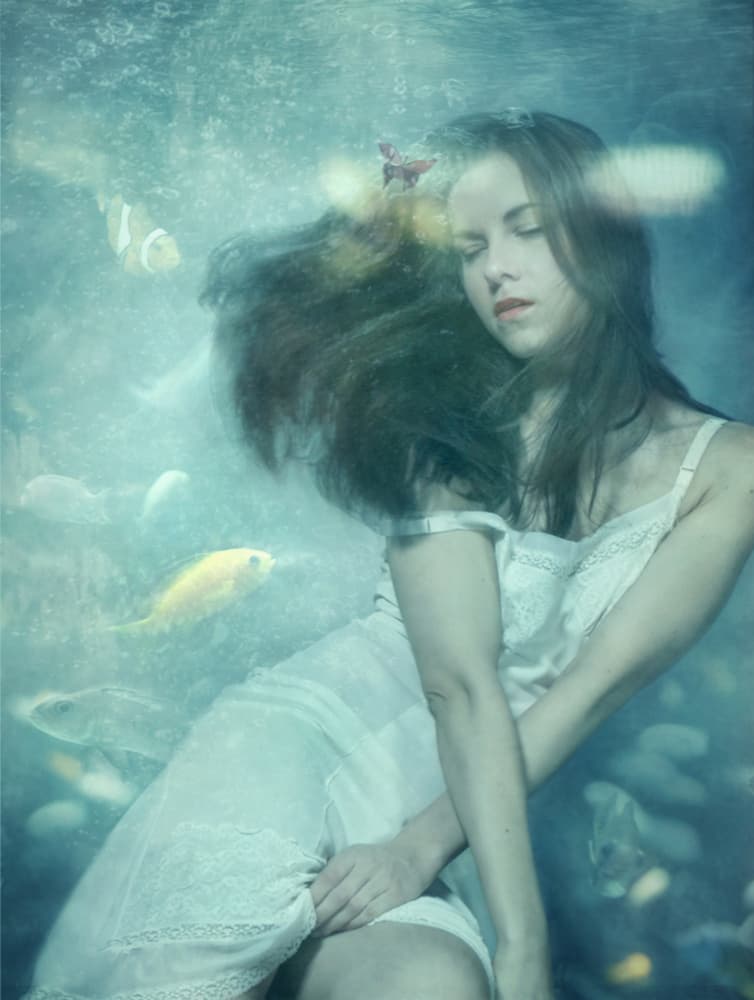 Dreaming Underwater Woman by miriana — canvas wall art