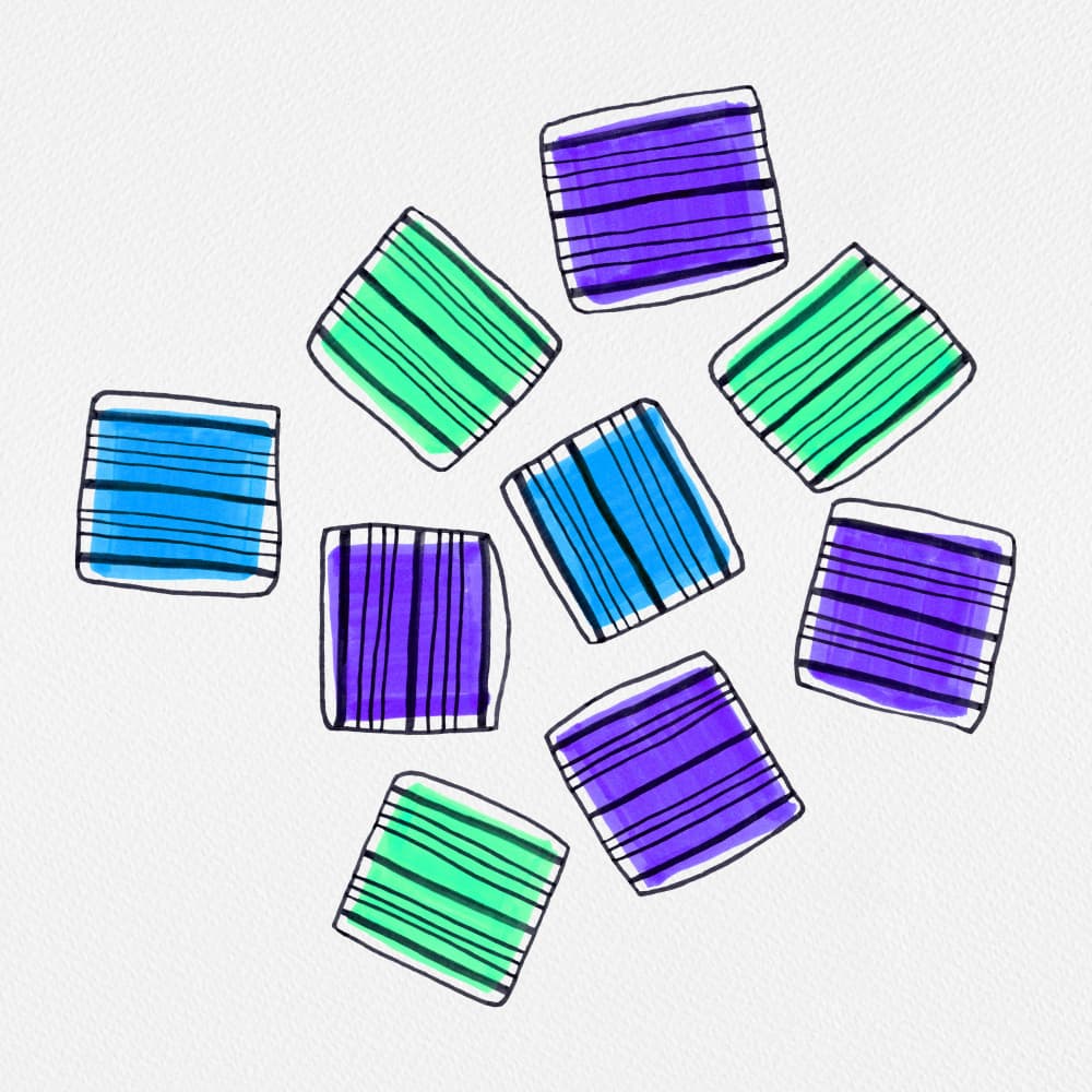 Colorful Geometric Blocks by Michele Channell — canvas wall art