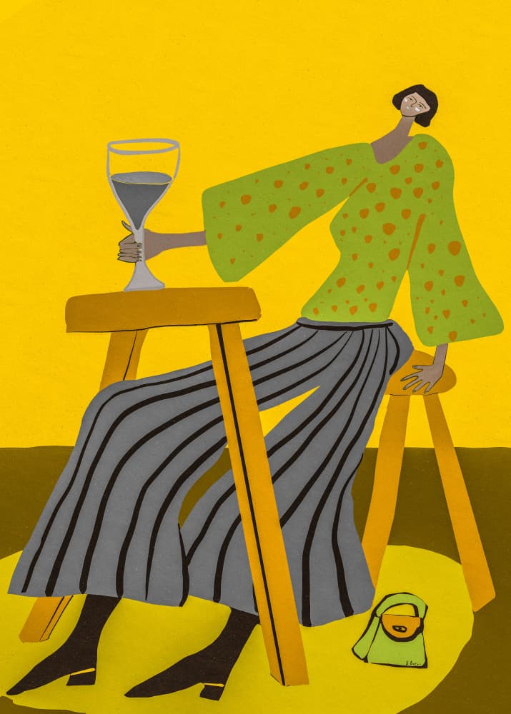 Stylish Woman Cafe Scene by Sharyn Bursic — canvas wall art
