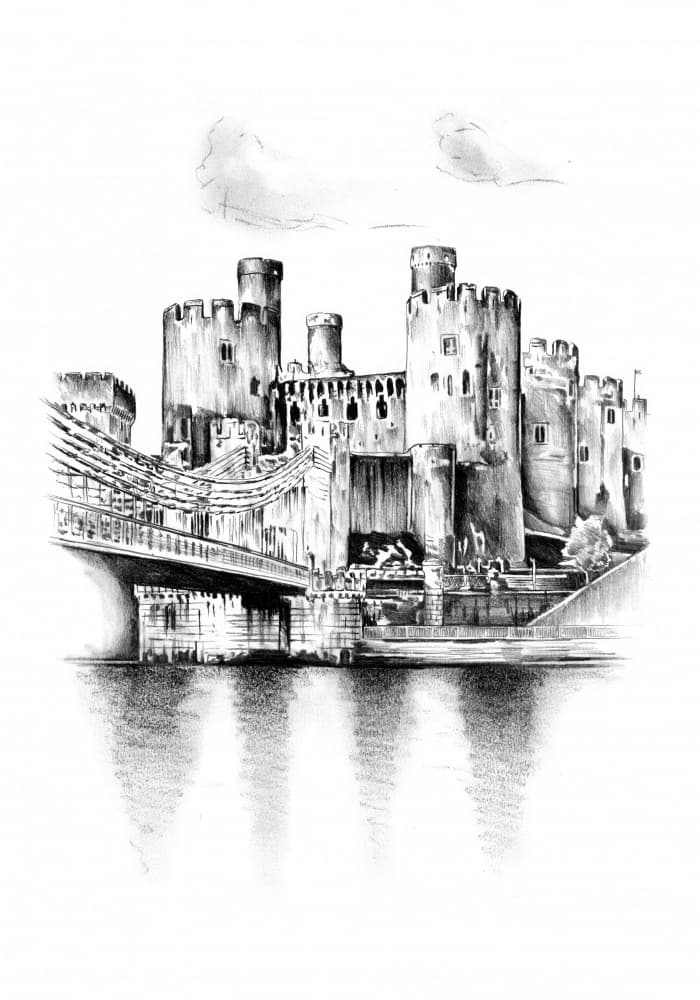 Conwy Castle Reflection by Kulik — canvas wall art