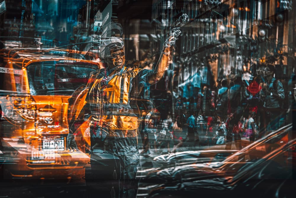 Dynamic City Overlay by Carmine Chiriacò — canvas wall art
