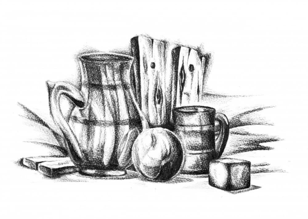 Classic Still Life Drawing by Kulik — canvas wall art