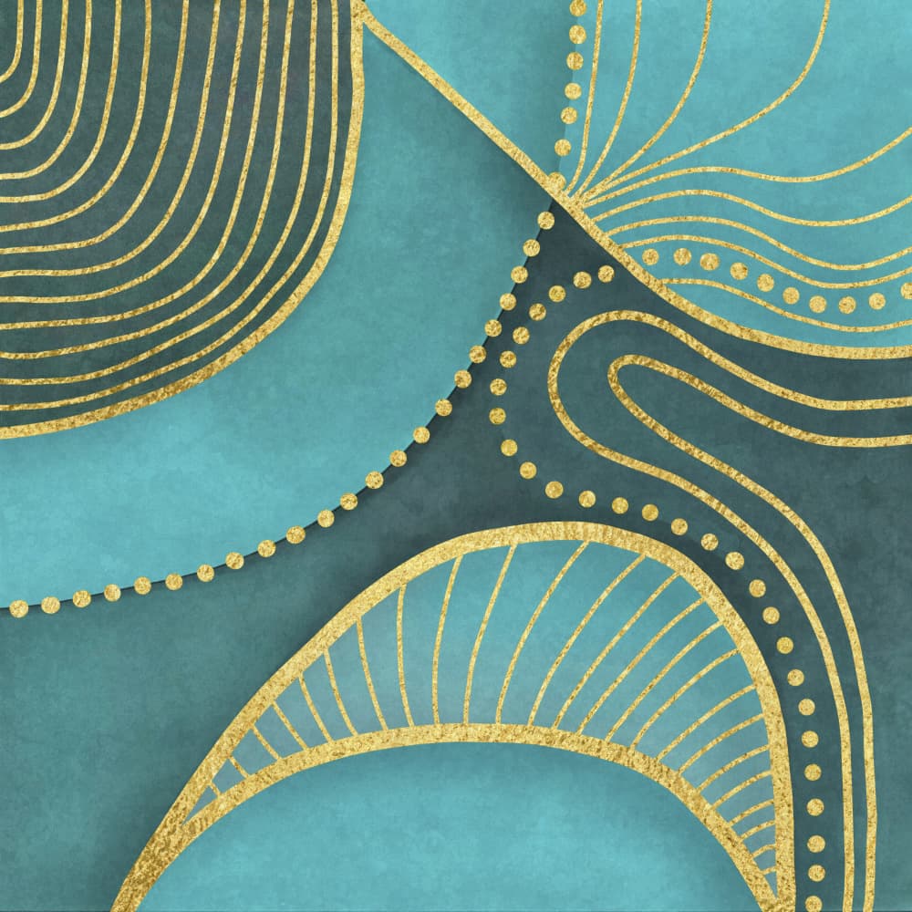 Elegant Gold Aqua Abstract by Andrea Haase — canvas wall art