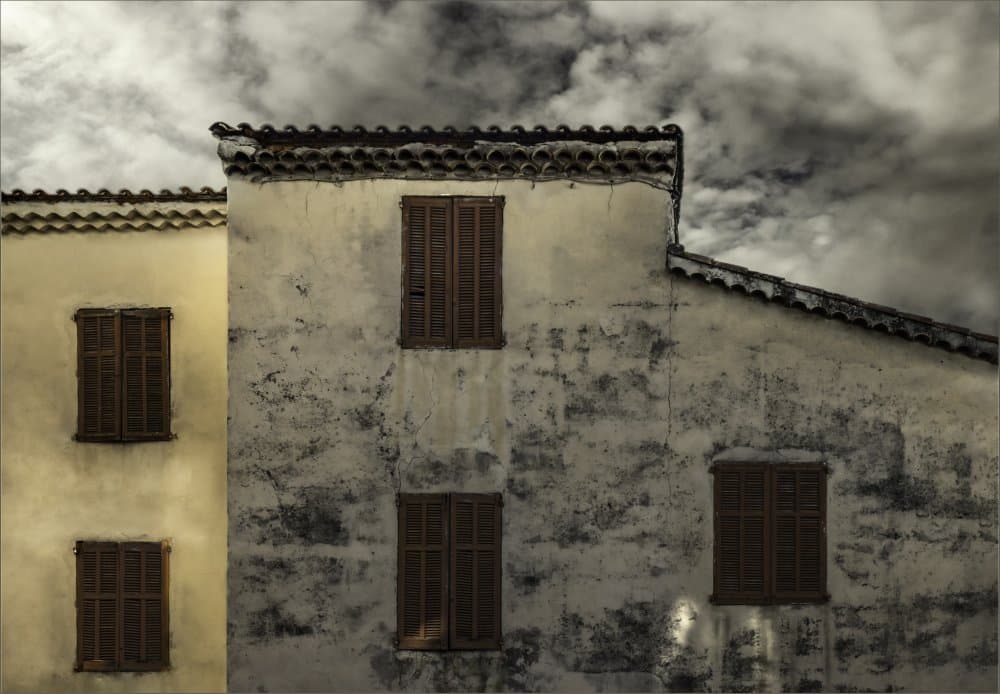Weathered Walls Closed Shutters by Gilbert Claes — canvas wall art