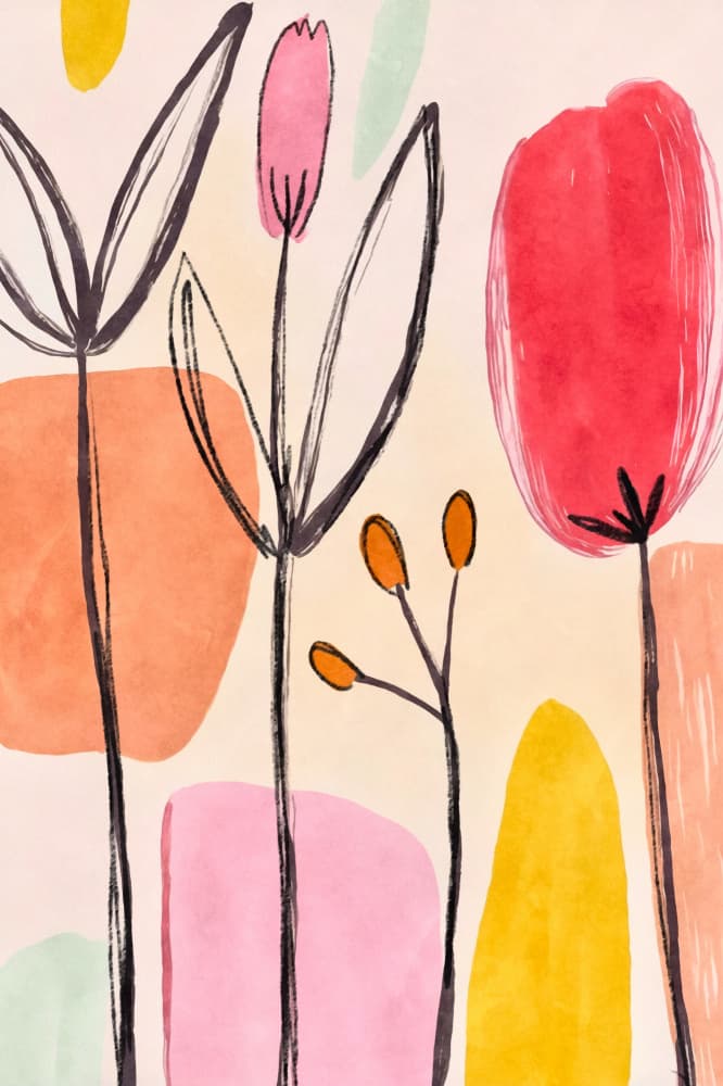 Colorful Abstract Botanicals by Andrea Haase — canvas wall art