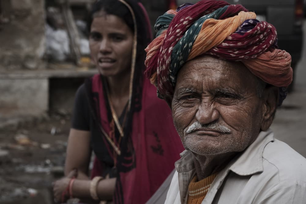 Indian Man Colorful Turban by Elena Molina — canvas wall art