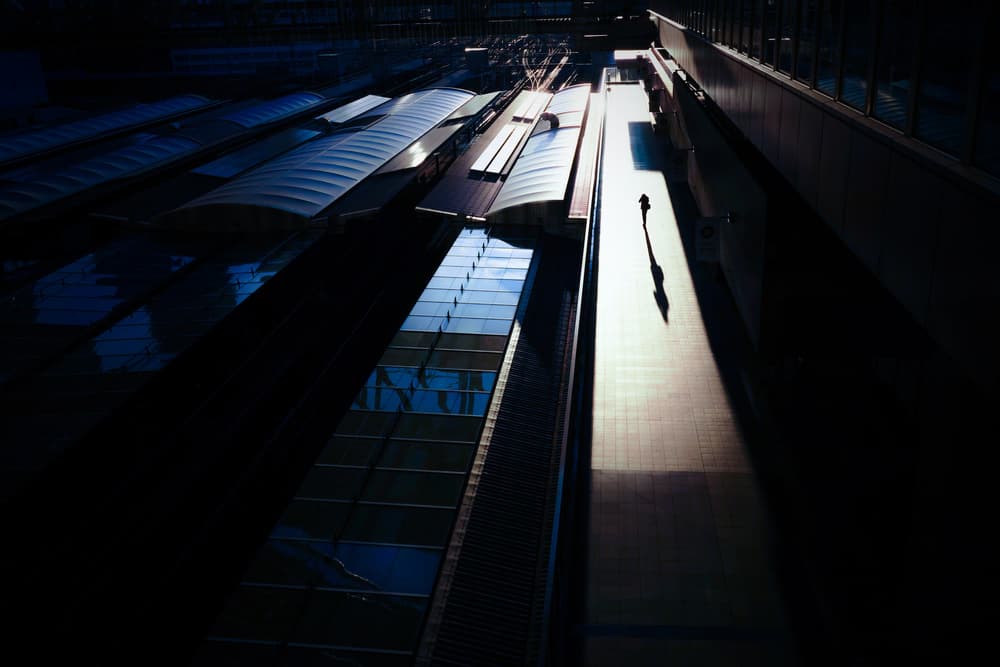 Long Shadow Platform Walk by Haruyo Sakamoto — canvas wall art