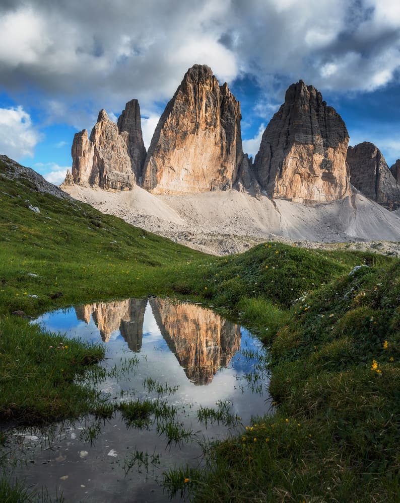 Three Peaks Reflection by Ales Krivec — canvas wall art
