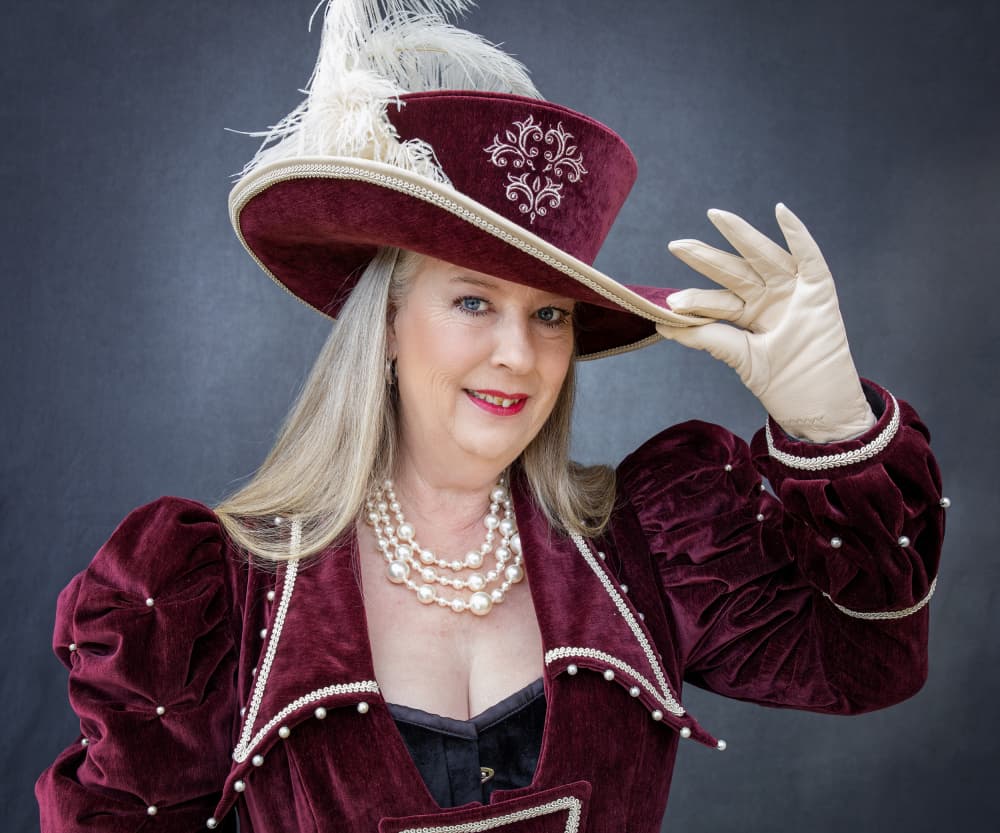 Regal Lady Feathered Hat by Daniel Springgay — canvas wall art
