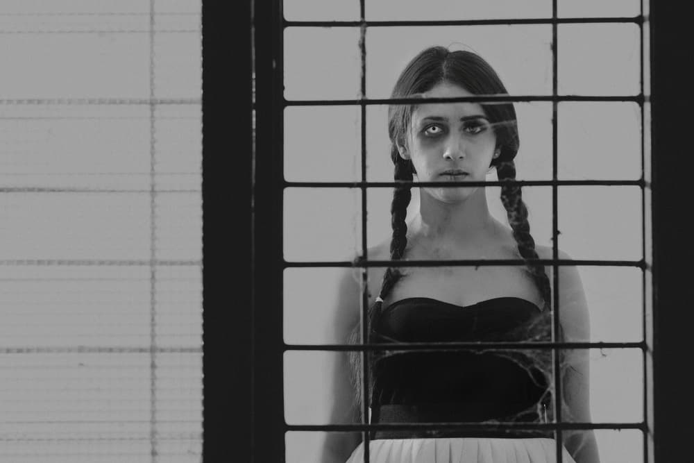 Ghost Girl Behind Bars by Jay Satriani — canvas wall art