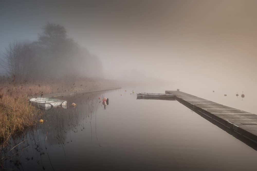 Misty Lake Morning by Benny Pettersson — canvas wall art