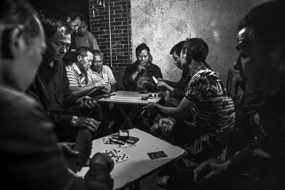 Indoor Card Game by Marco Tagliarino — canvas wall art