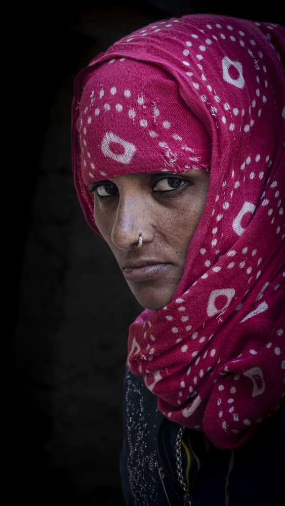 Indian Woman In Pink by Elena Molina — canvas wall art