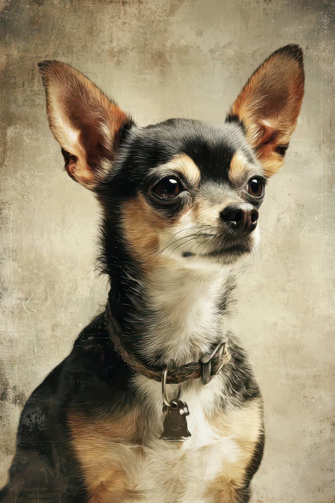 Attentive Chihuahua Portrait by Rafal Kulik — canvas wall art