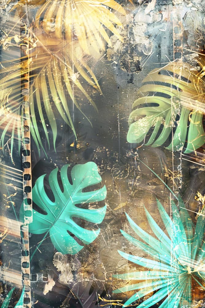 Golden Tropical Grunge by Rafal Kulik — canvas wall art
