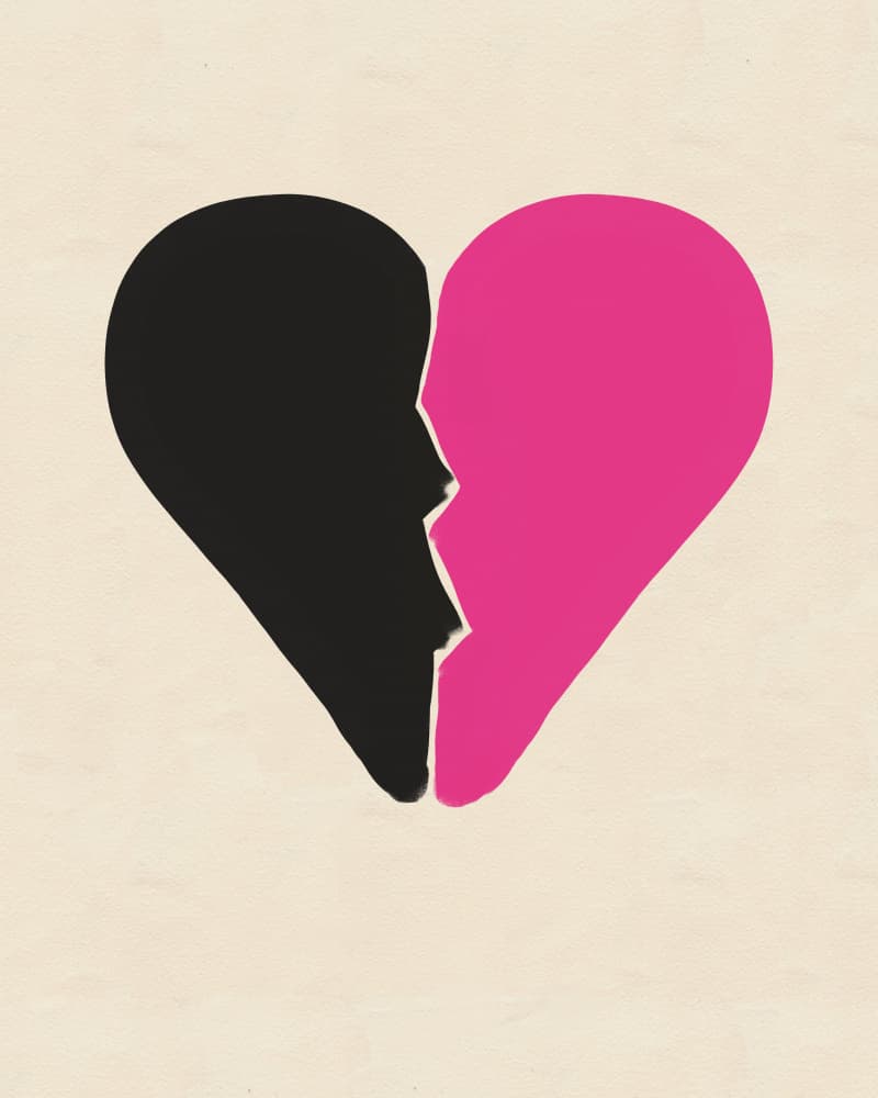Broken Black Pink Heart by Deepthi s — canvas wall art