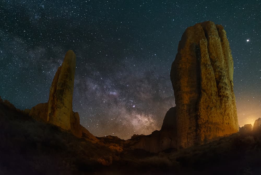 Milky Way Desert Pillars by David Martin Castan — canvas wall art