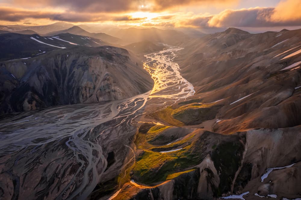 Golden River Valley by YY DB — canvas wall art