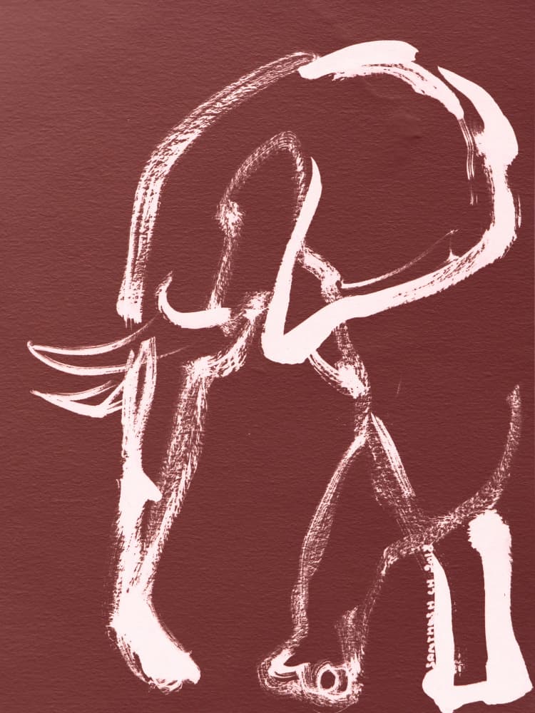 Expressive Elephant Sketch by Santhosh ch — canvas wall art