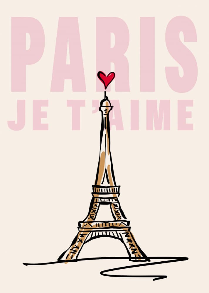 Paris Je T'aime Sketch by Rio Soléy — canvas wall art