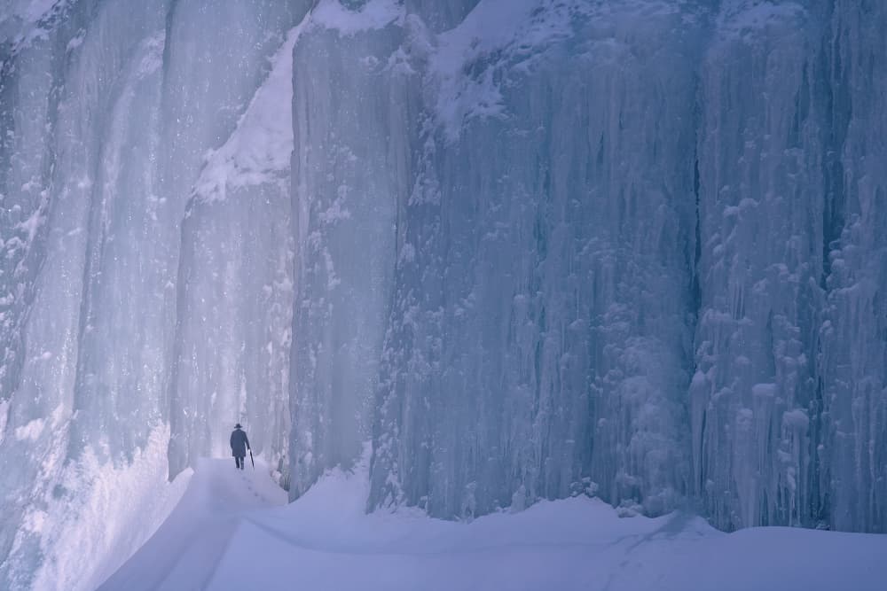 Blue Ice Passage by Uschi Hermann — canvas wall art