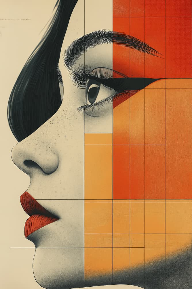 Geometric Woman Profile by Mauro — canvas wall art