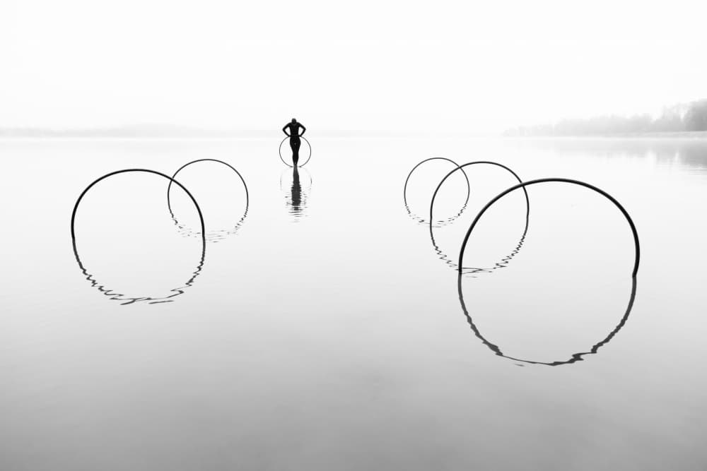 Rings in Calm Water by Leszek Paradowski — canvas wall art