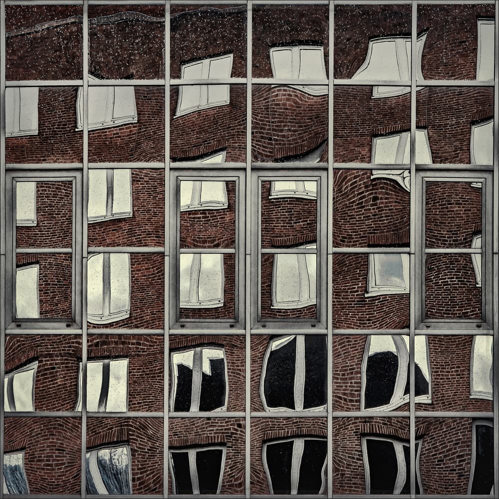 Distorted Window Reflections by Gilbert Claes — canvas wall art