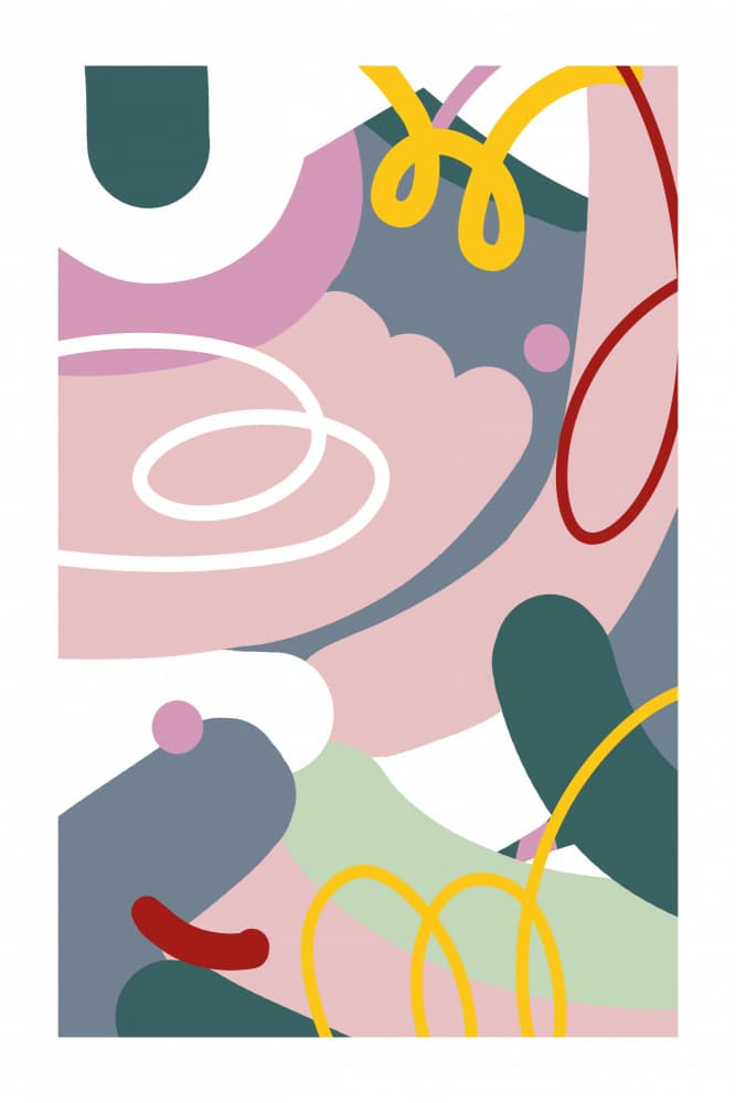 Playful Abstract Curves by Jilli Darling — canvas wall art