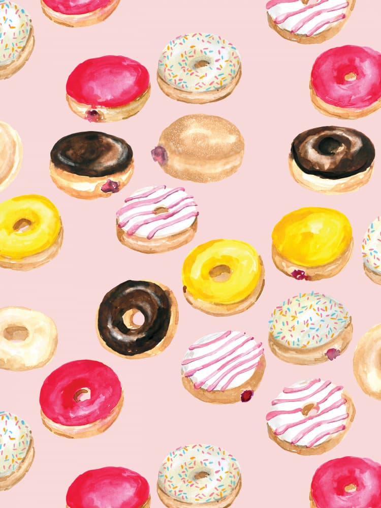 Sweet Donut Pattern by Rosana Laiz Blursbyai — canvas wall art