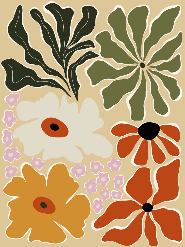 Abstract Floral Bloom by Miho Art Studio — canvas wall art