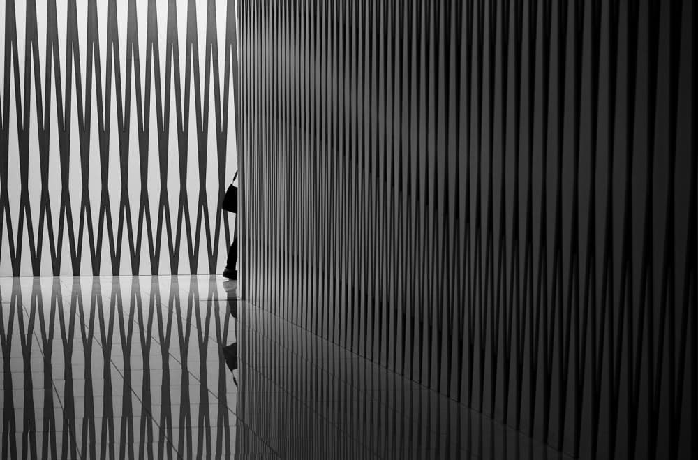 Geometric Lines Silhouette by HAN dong hee — canvas wall art