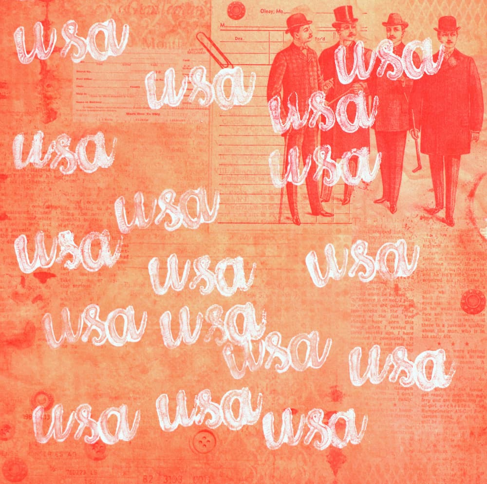 USA Text Vintage Men by Santhosh ch — canvas wall art