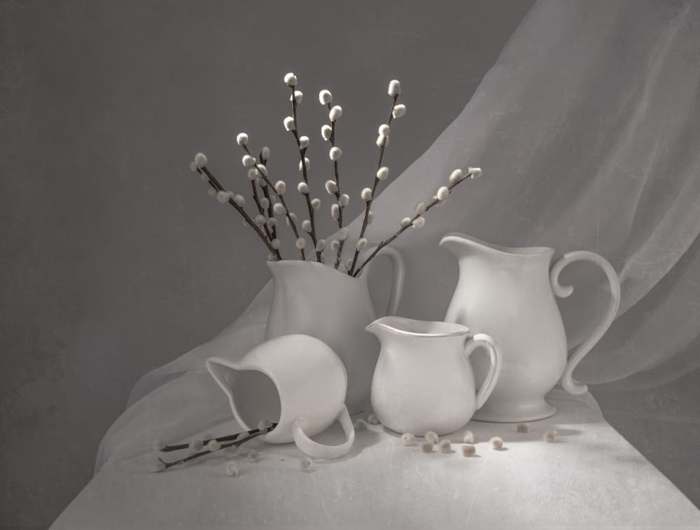 Spring Willow Pitchers by Margareth Perfoncio — canvas wall art