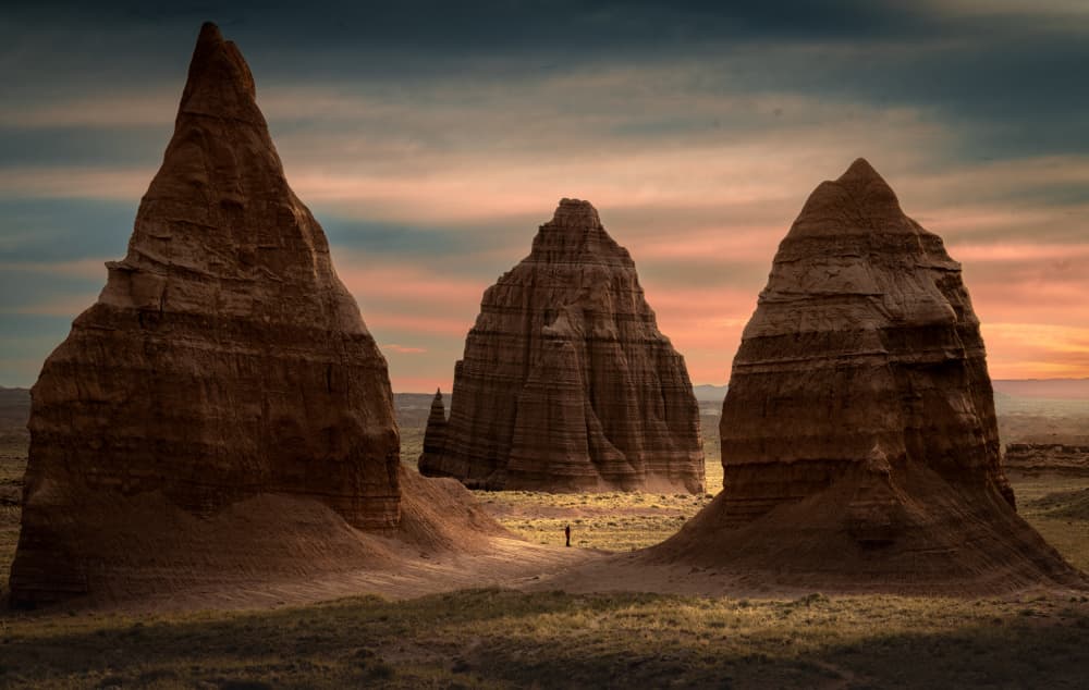 Golden Hour Desert Spires by Bing Li — canvas wall art