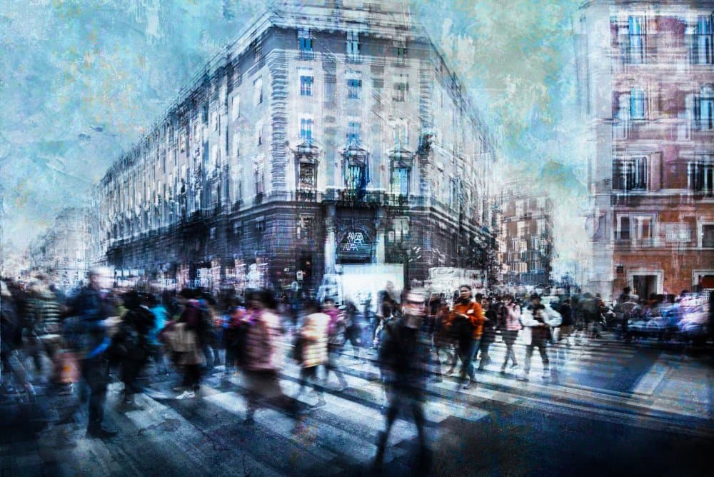 Blurred City Street by Nicodemo Quaglia — canvas wall art