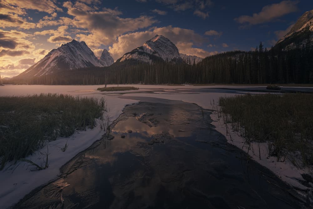 Frozen Mountain Glow by David Martin Castan — canvas wall art