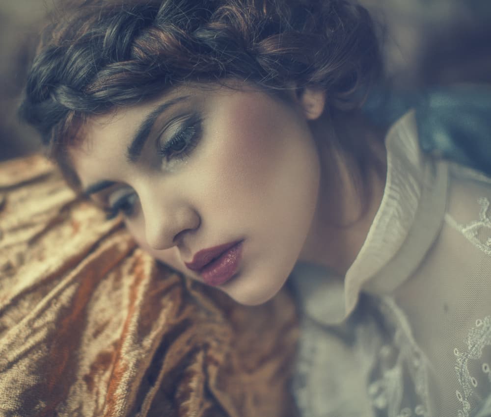 Pensive Woman Portrait by Magdalena Russocka — canvas wall art