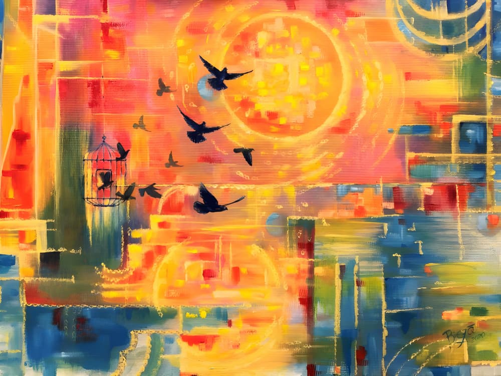 Abstract Freedom Flight by Anda Bieza — canvas wall art